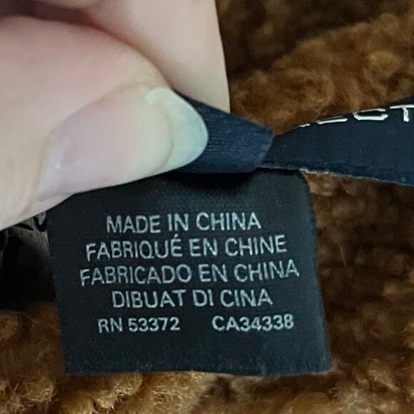 French Connection Women's Faux Fur Teddy Coat XS Brown Cozy Fall Warm Outdoor - Picture 11 of 12